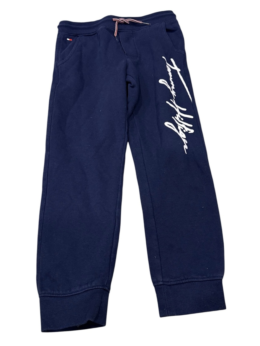 Tommy Hilfiger Boys Sweatpants Navy Fleece Logo Size 6